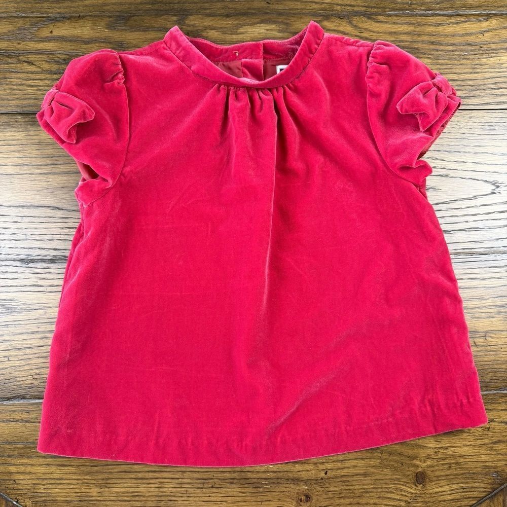 Janie and Jack Velvet Bow Sleeve Top